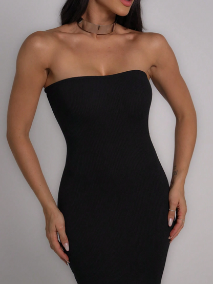 Vestido Midi Canelado