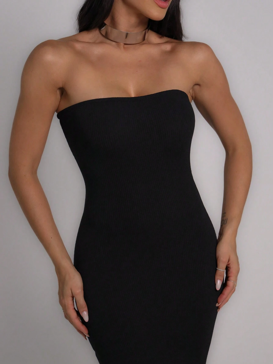 Vestido Midi Canelado