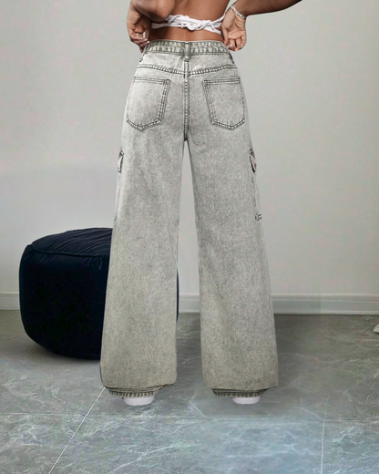 Calça Cargo Jeans Street Style