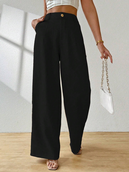 Calça Pantalona de Alfaiataria Cintura Alta