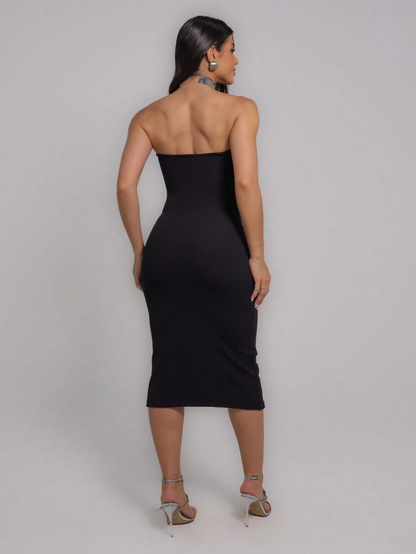 Vestido Midi Canelado