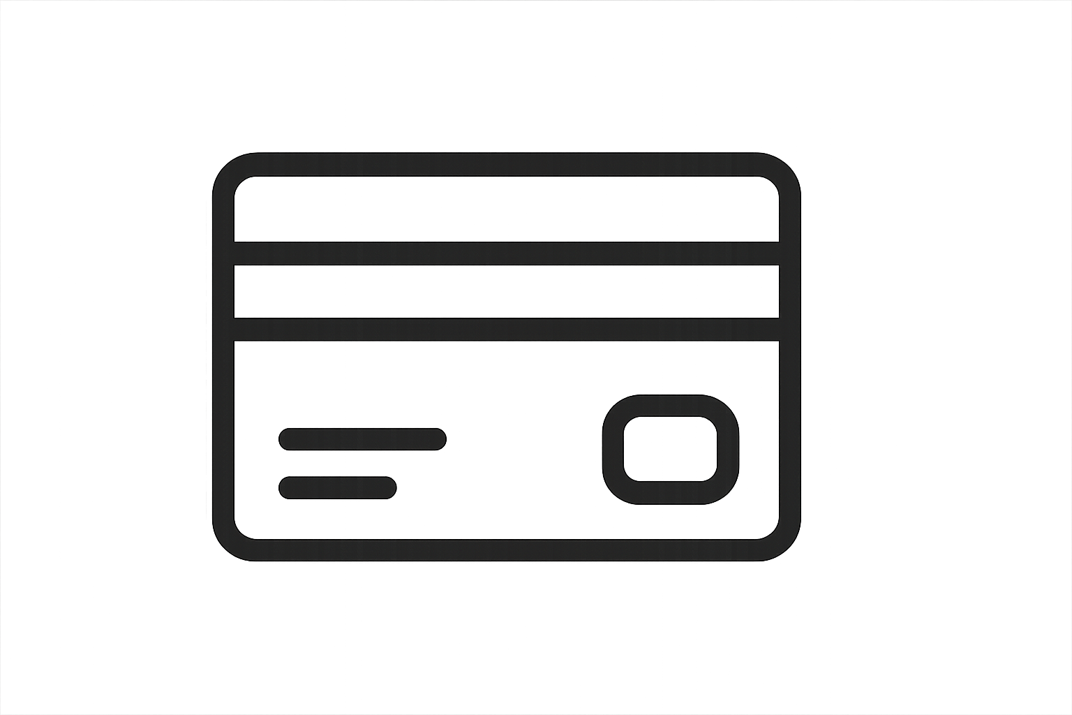 ícone de um cartão de crédito preto com fundo transparente