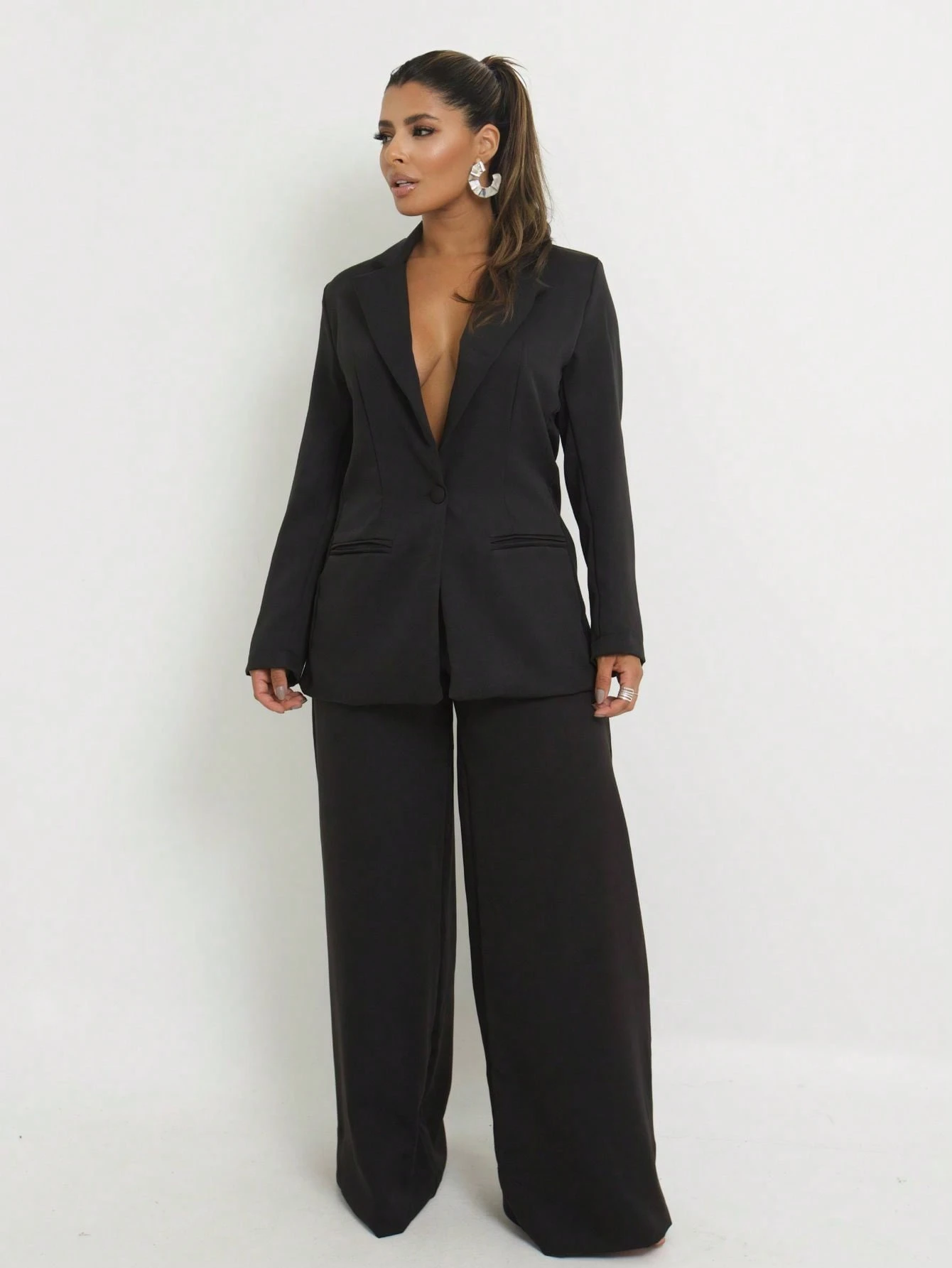 Maxi Blazer de Alfaiataria Refinada com Caimento Estruturado