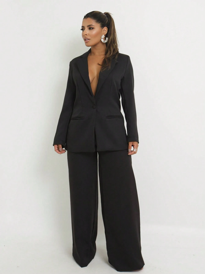 Maxi Blazer de Alfaiataria Refinada com Caimento Estruturado