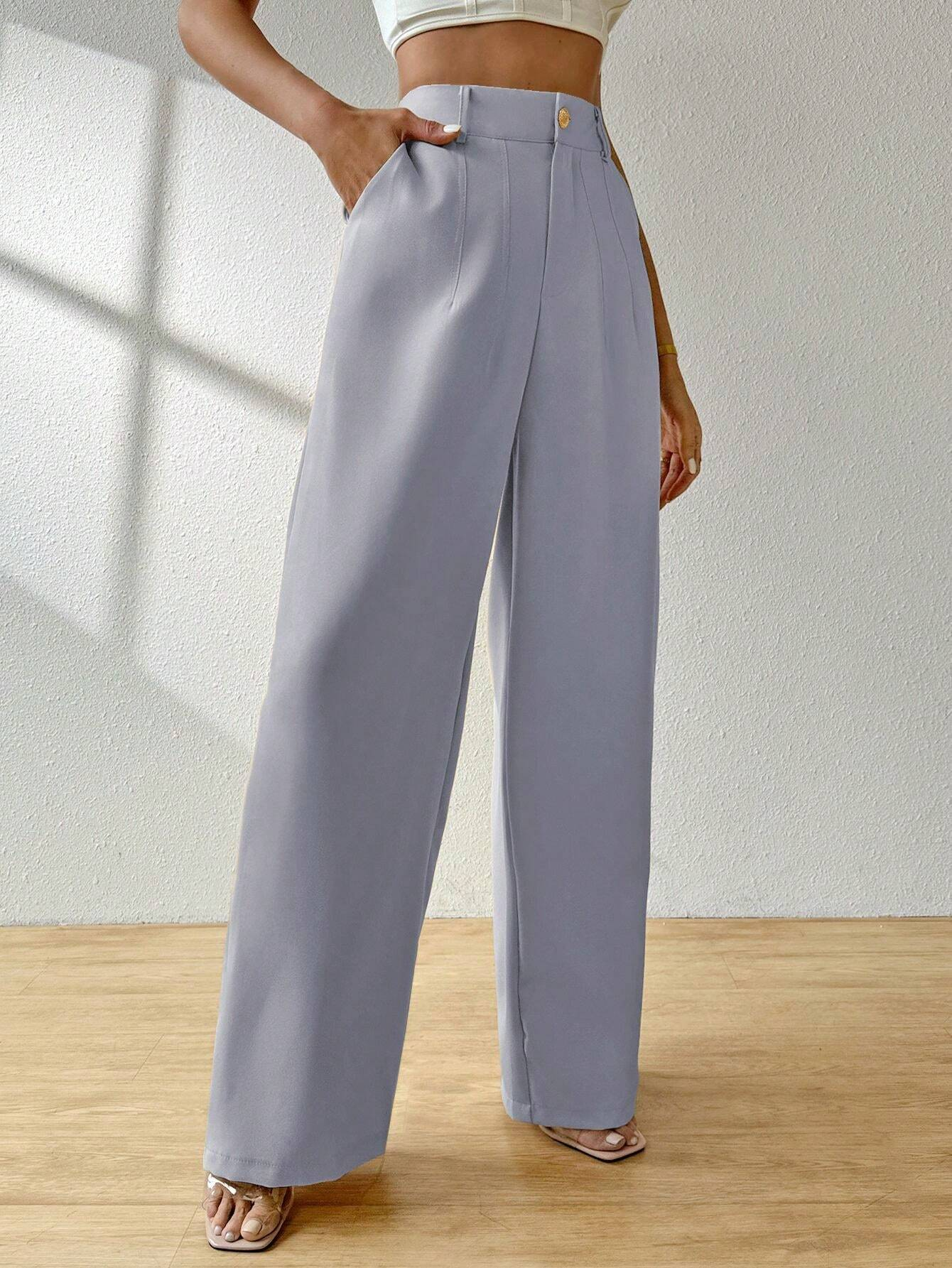 Calça Pantalona de Alfaiataria Cintura Alta