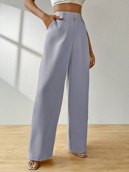 Calça Pantalona de Alfaiataria Cintura Alta