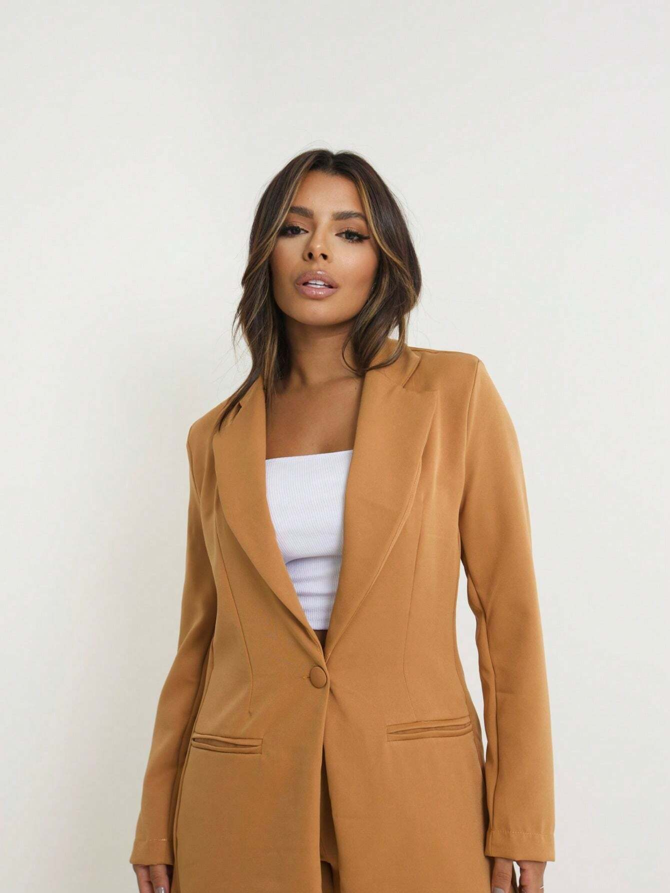 Maxi Blazer de Alfaiataria Refinada com Caimento Estruturado