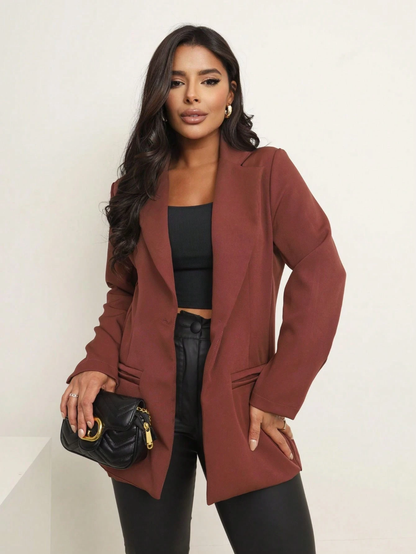 Maxi Blazer de Alfaiataria Refinada com Caimento Estruturado