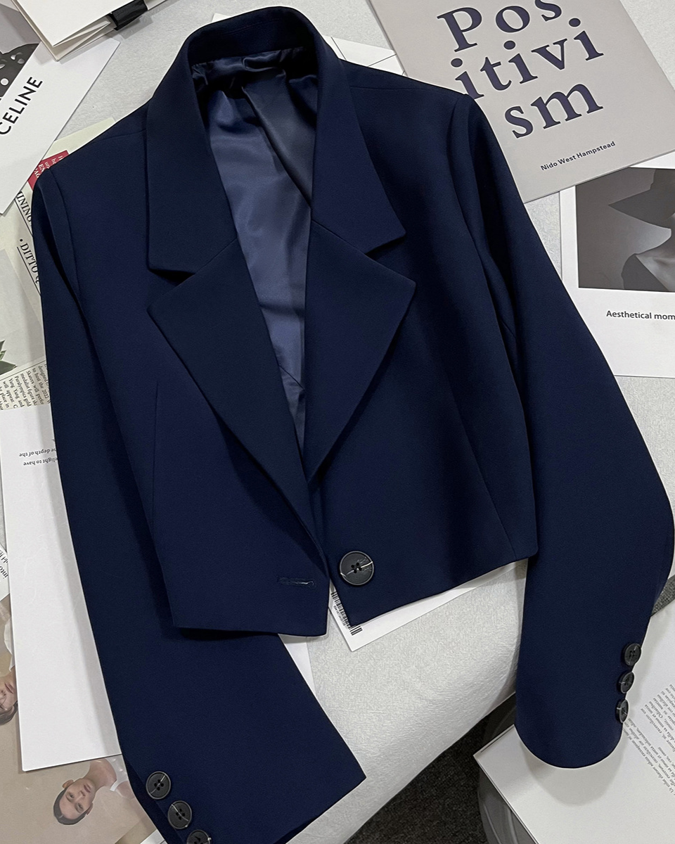 Blazer Casual com Gola Lapela