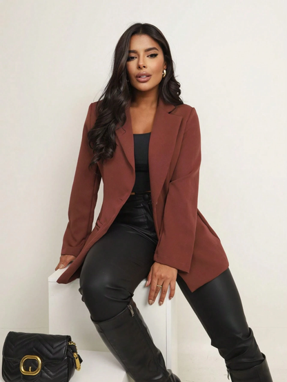 Maxi Blazer de Alfaiataria Refinada com Caimento Estruturado